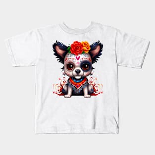 Dia de los Muertos Dog #6 Kids T-Shirt